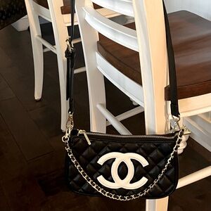 Designer inspired Chic Black Quilted Shoulder Bag